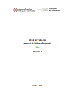 Yeni kitablar 2014 (№1): Annotasiyalı biblioqrafik göstərici